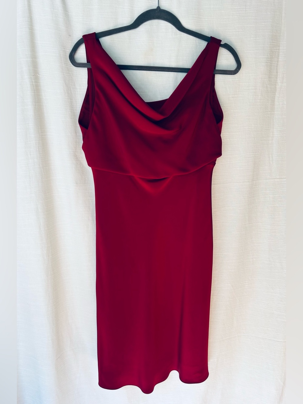 J. Crew 100% Silk Elegant Old Money Sleeveless Cowl Neck Dress in Deep Wine